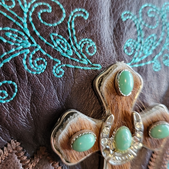 Brown leather jacket - Picture 7 of 9